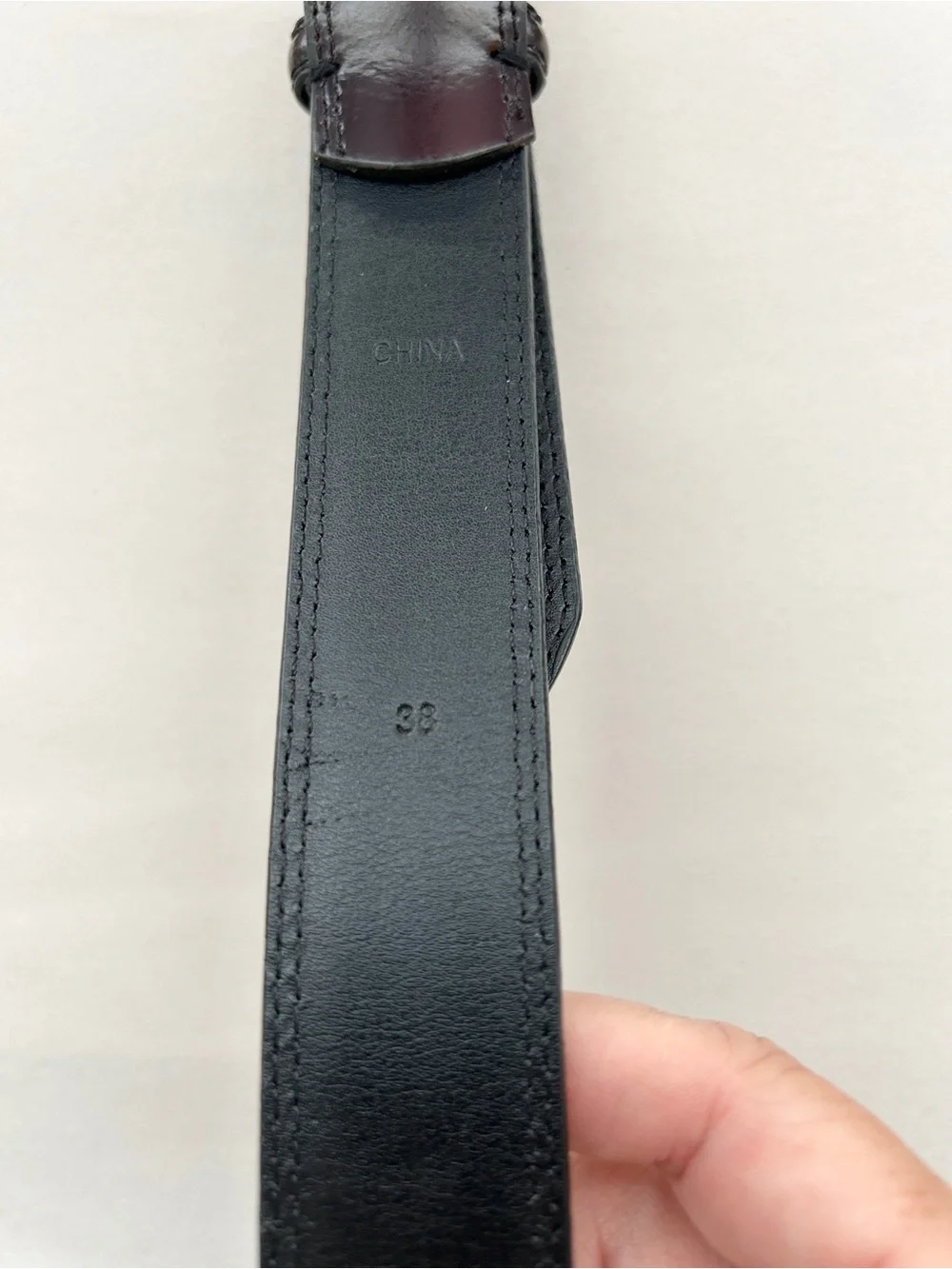 Jos. A. Bank Dark Brown Genuine Leather Belt with Gold Buckle Size 38